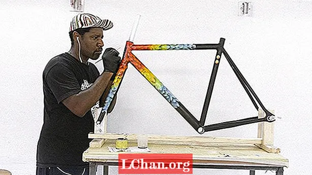Mooie op maat gemaakte fiets is een handgeschilderde traktatie