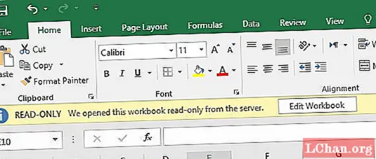 Slik deaktiverer du skrivebeskyttet i Excel 2016