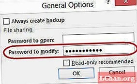Vain luku -salasanan ottaminen käyttöön tai poistaminen käytöstä Excel 2010: ssä