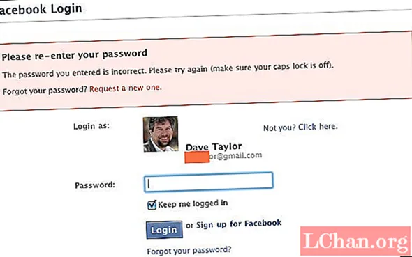 Hvordan fikse Facebook sier at passordet mitt er feil
