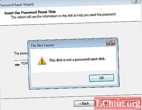 Come risolvere l'errore "Questo non è un disco di reimpostazione della password"