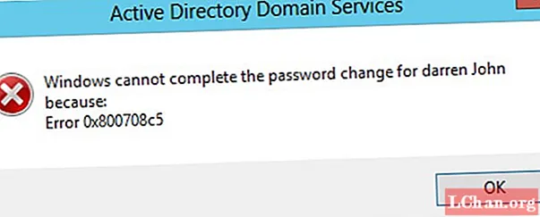 Решенный Windows не может завершить смену пароля из-за ошибки 0x800708c5